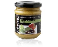 Mediteranean mustard with tomatoes, olive paste and basil